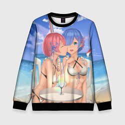 Свитшот детский Жизнь в другом мире с нуля, цвет: 3D-черный