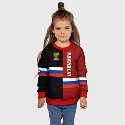 Свитшот детский Sakhalin, Russia, цвет: 3D-красный — фото 2