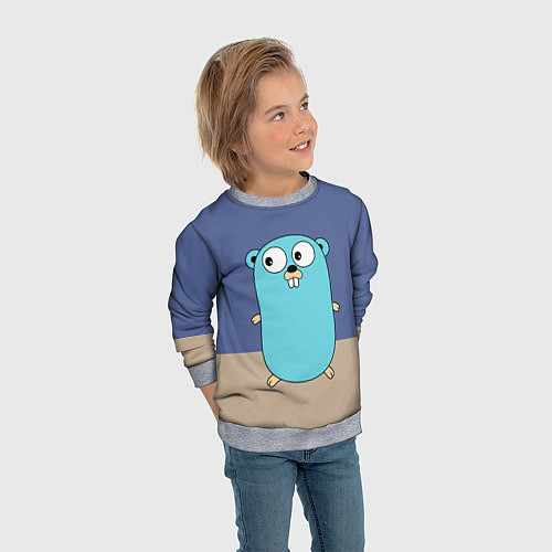 Детский свитшот Golang / 3D-Меланж – фото 3