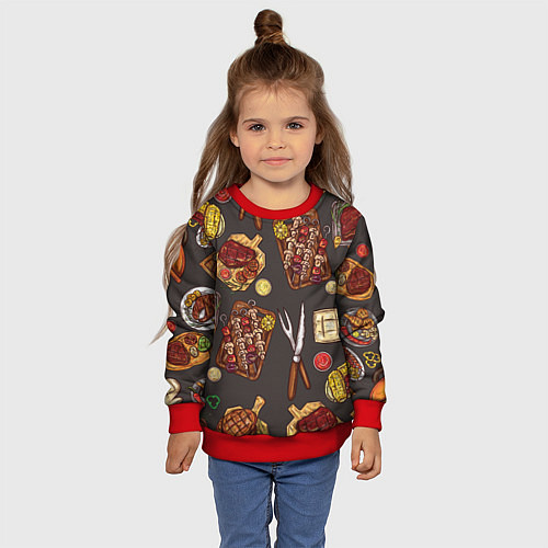 Детский свитшот Шашлычное раздолье / 3D-Красный – фото 4