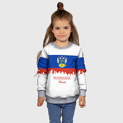 Свитшот детский Murmansk: Russia, цвет: 3D-меланж — фото 2