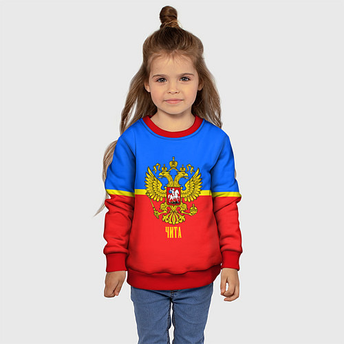 Детский свитшот Чита: Россия / 3D-Красный – фото 4