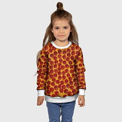 Свитшот детский Пицца пепперони, цвет: 3D-белый — фото 2