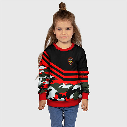 Детский свитшот Полиция: Камуфляж / 3D-Красный – фото 4