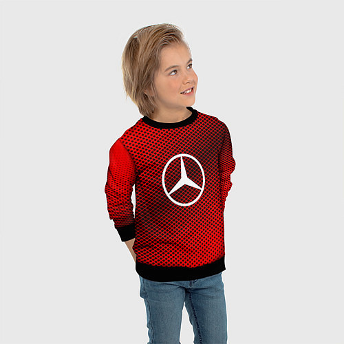 Детский свитшот Mercedes: Red Carbon / 3D-Черный – фото 3