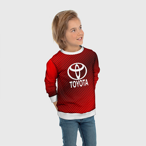 Детский свитшот Toyota: Red Carbon / 3D-Белый – фото 3