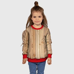 Свитшот детский Деревянная обшивка, цвет: 3D-красный — фото 2