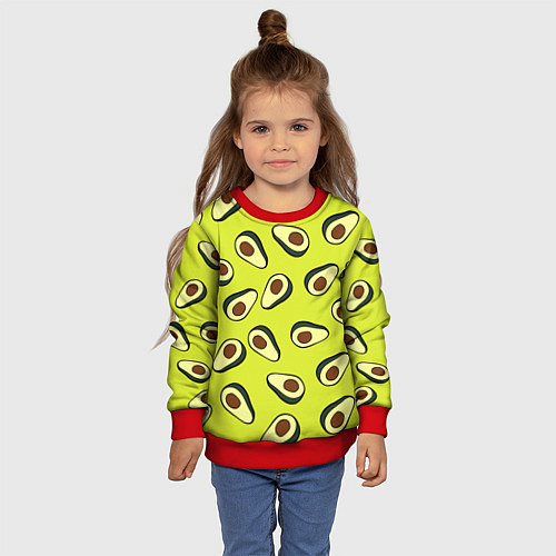 Детский свитшот Стиль авокадо / 3D-Красный – фото 4