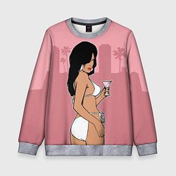 Свитшот детский GTA VC: Girl with Martini, цвет: 3D-меланж