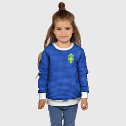 Свитшот детский Сборная Швеции: Гостевая ЧМ-2018, цвет: 3D-белый — фото 2