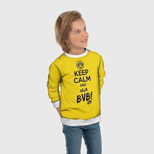 Детский свитшот Keep Calm & Heja BVB / 3D-Белый – фото 3