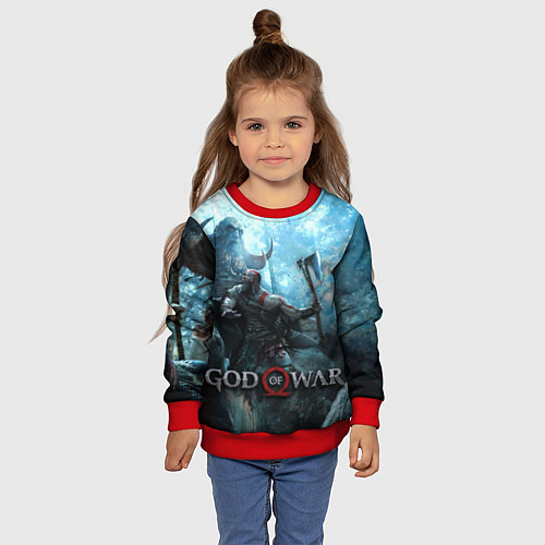 Детский свитшот God of War: Dynasty / 3D-Красный – фото 4