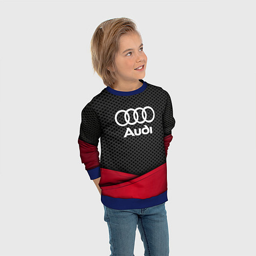 Детский свитшот Audi: Grey Carbon / 3D-Синий – фото 3