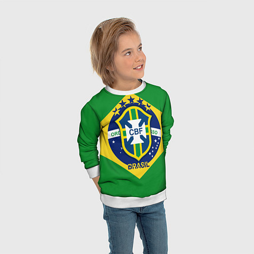 Детский свитшот CBF Brazil / 3D-Белый – фото 3