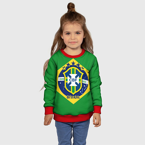 Детский свитшот CBF Brazil / 3D-Красный – фото 4
