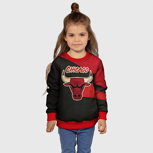 Детский свитшот Chicago Bulls: Old Style / 3D-Красный – фото 4