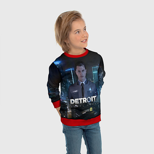 Детский свитшот Detroit: Connor / 3D-Красный – фото 3