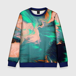 Свитшот детский Кислотные разводы, цвет: 3D-синий