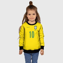 Свитшот детский Сборная Бразилии: Роналдиньо 10, цвет: 3D-черный — фото 2