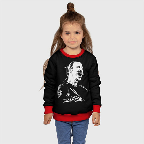 Детский свитшот Zlatan Ibrahimovic / 3D-Красный – фото 4