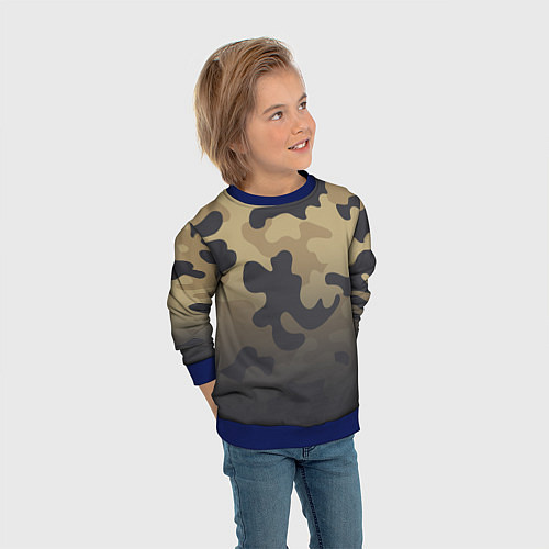 Детский свитшот Camouflage Khaki / 3D-Синий – фото 3
