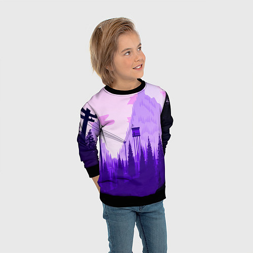 Детский свитшот Firewatch: Violet Wood / 3D-Черный – фото 3