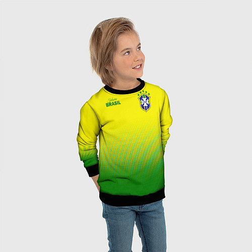 Детский свитшот CBF Brasil / 3D-Черный – фото 3