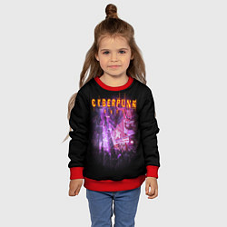 Свитшот детский Cyberpunk 2077: Neon City, цвет: 3D-красный — фото 2
