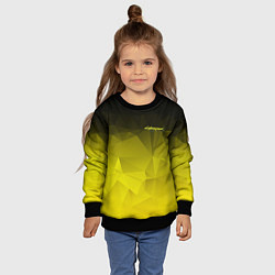 Свитшот детский Cyberpunk 2077: Yellow Poly, цвет: 3D-черный — фото 2