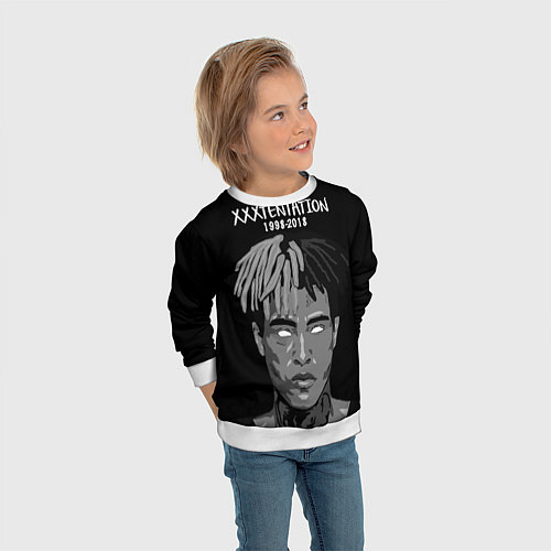 Детский свитшот XXXTentacion: 1998-2018 / 3D-Белый – фото 3