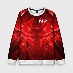 Свитшот детский Mass Effect: Red Armor N7, цвет: 3D-белый