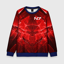 Свитшот детский Mass Effect: Red Armor N7, цвет: 3D-синий