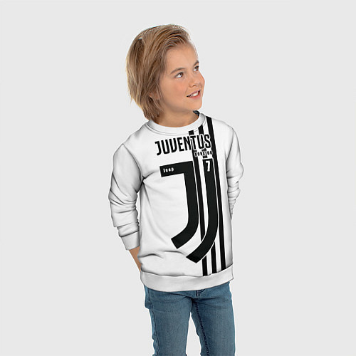 Детский свитшот Exclusive: Juve Ronaldo / 3D-Белый – фото 3