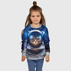 Свитшот детский Кот-космонавт, цвет: 3D-меланж — фото 2