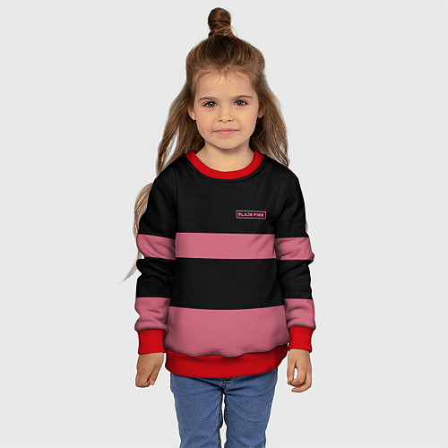 Детский свитшот Black Pink: Rose 97 / 3D-Красный – фото 4