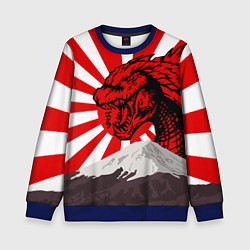 Свитшот детский Japanese Godzilla, цвет: 3D-синий