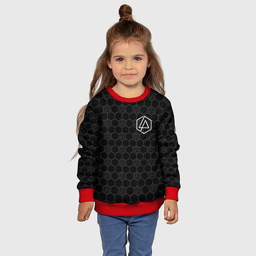 Детский свитшот Linkin Park: Black Carbon / 3D-Красный – фото 4