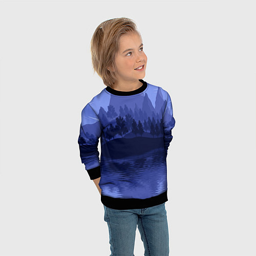 Детский свитшот Firewatch Mountains / 3D-Черный – фото 3
