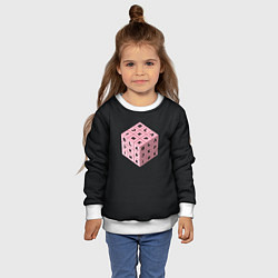 Свитшот детский Black Pink Cube, цвет: 3D-белый — фото 2