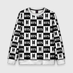 Свитшот детский BTS B&W, цвет: 3D-белый