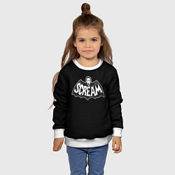 Свитшот детский Scream, цвет: 3D-белый — фото 2