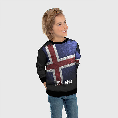 Детский свитшот Iceland Style / 3D-Черный – фото 3