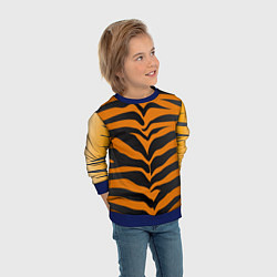 Свитшот детский Шкура тигра, цвет: 3D-синий — фото 2