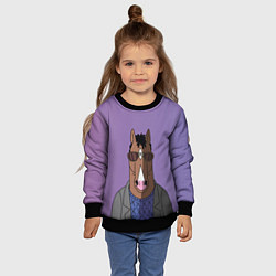 Свитшот детский Конь БоДжек, цвет: 3D-черный — фото 2