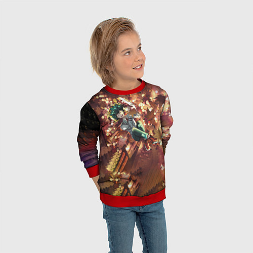 Детский свитшот Моя геройская академия / 3D-Красный – фото 3