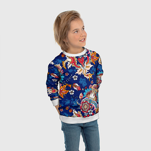 Детский свитшот Экзотический орнамент / 3D-Белый – фото 3