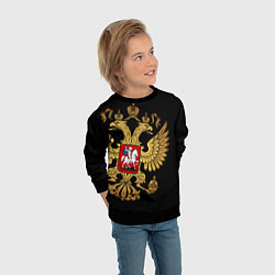 Свитшот детский Золотой герб России, цвет: 3D-черный — фото 2
