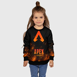 Свитшот детский Apex Legends: Orange Flame, цвет: 3D-черный — фото 2
