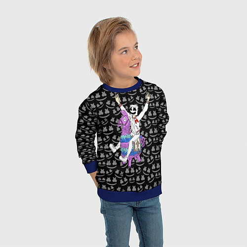 Детский свитшот Marshmello x Llama / 3D-Синий – фото 3