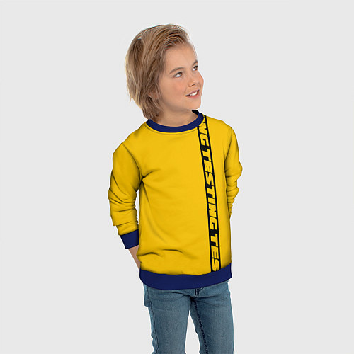 Детский свитшот ASAP Rocky: Yellow Testing / 3D-Синий – фото 3